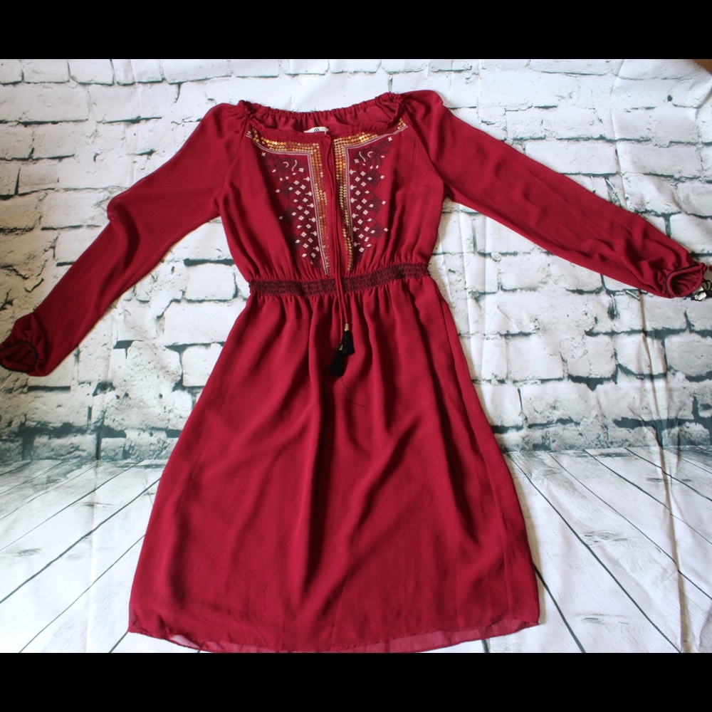 ALTUZARRA for Target | Burgundy Embroidered Dress